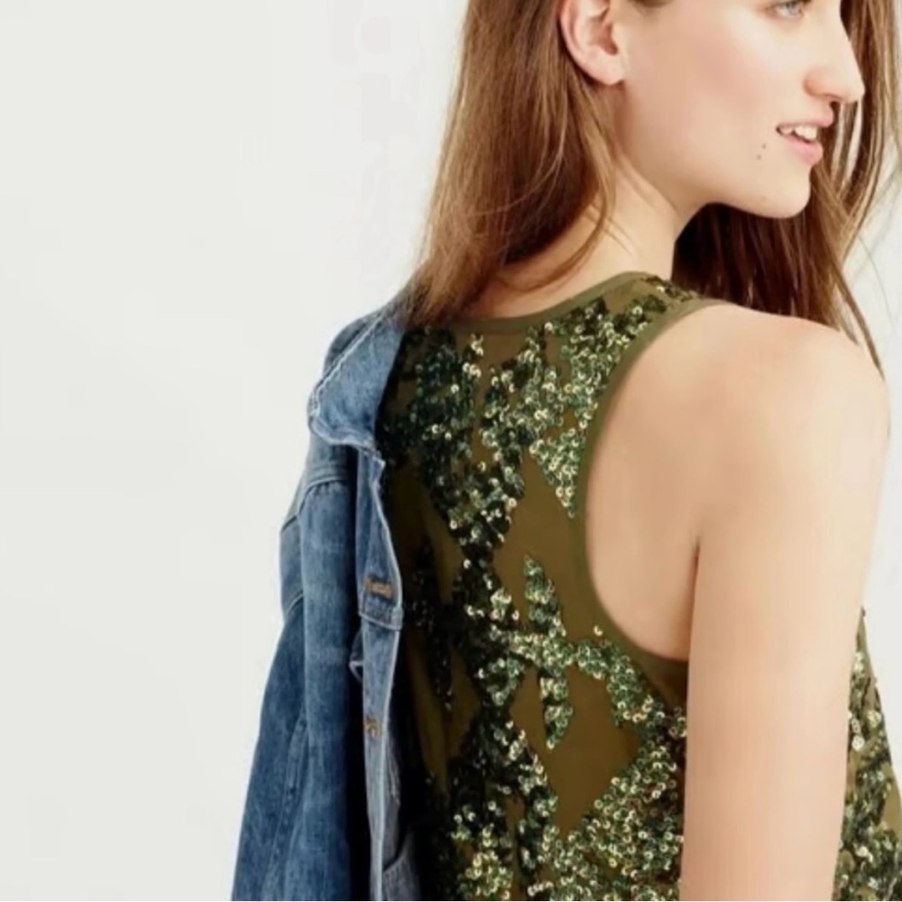J. Crew Olive Green Sequin Dress - Picture 9 of 9